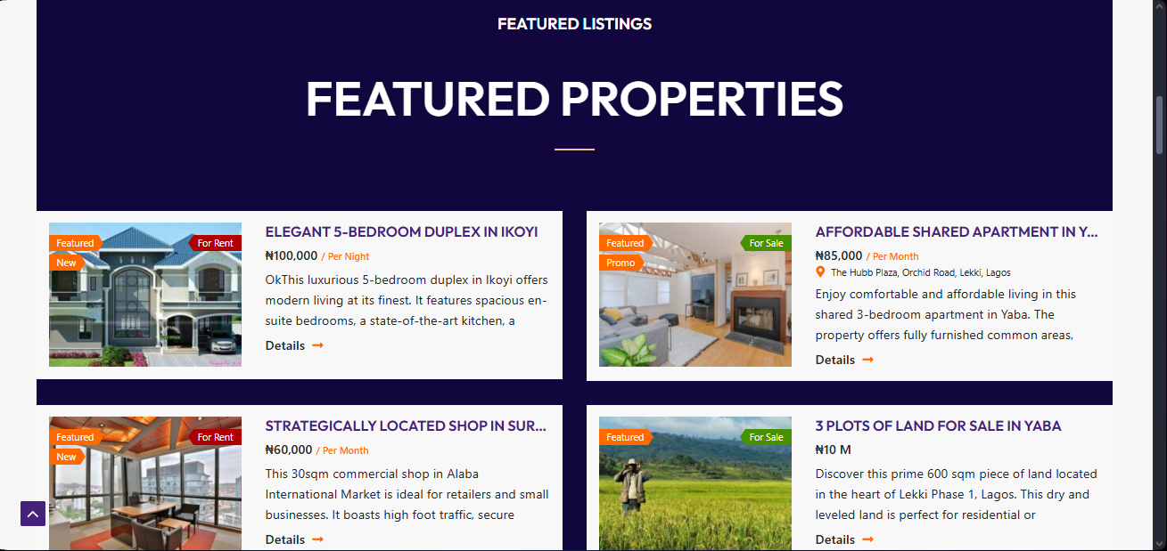 Property Listing Website